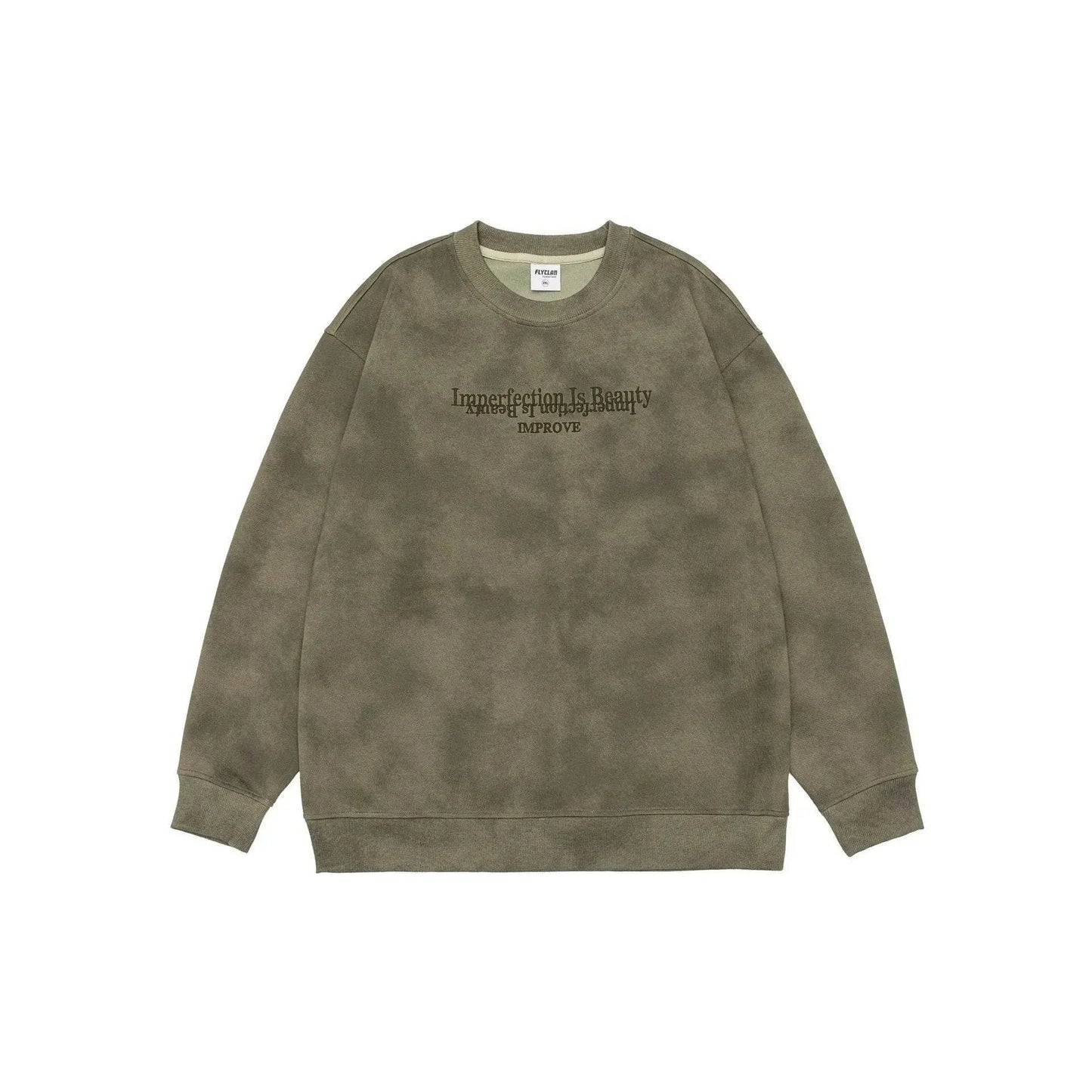 Retro heavy Oversized Crew neck Pullover sweatshirt for men