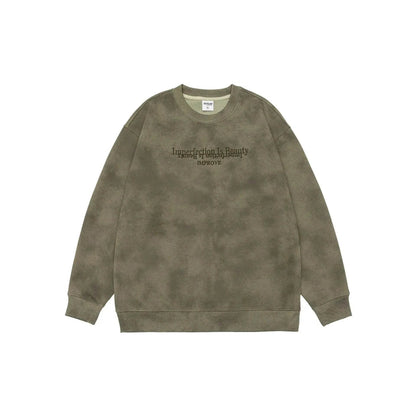 Retro heavy Oversized Crew neck Pullover sweatshirt for men