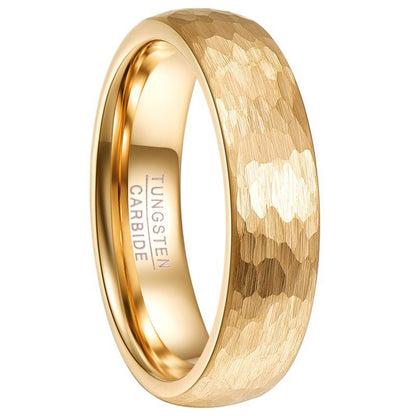 Wide Rose Gold Carved Men Ring
