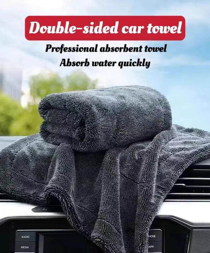 KLCB No-streak, No-scratch, No-water-stain Car Drying Towel Premium Microfiber Double-twist Pile With No Edge Design For Quick And Easy Drying