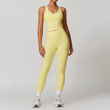 2pcs Nude feel short sleeve Workout Clothes for women Yoga Gym Clothes set