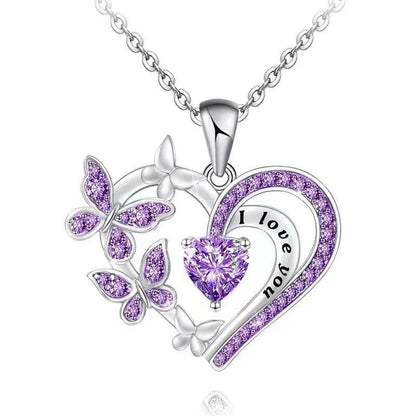 Collier papillon Ins avec strass, pendentif chaîne de clavicule creuse en forme de cœur, tendance et personnalisé, pour la Saint-Valentin