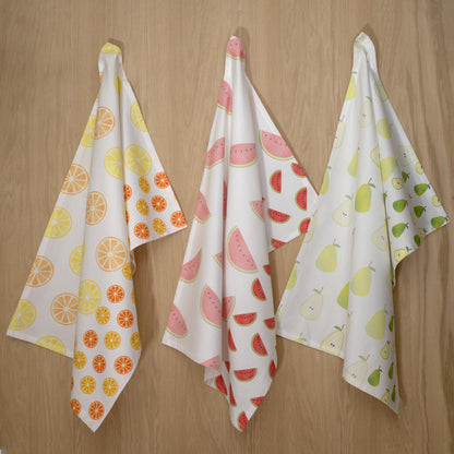 Faded Fruit Kitchen Towels: Set/3