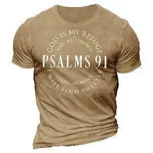 T-shirt Homme Imprimé 3D Lettres Manches Courtes Col Rond Décontracté Tendance