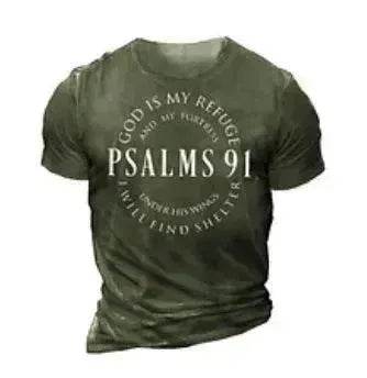 T-shirt Homme Imprimé 3D Lettres Manches Courtes Col Rond Décontracté Tendance