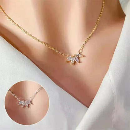 Bijoux Fantaisie Minimalistes Collier Fleur Brillante pour Femmes Filles, Pendentif Fleur de Lotus, Bijou de Fête, Cadeau d'Anniversaire pour Femme