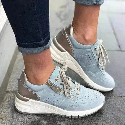 Baskets à lacets tendance, confortables à semelle épaisse pour femmes