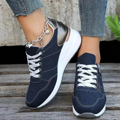 Baskets à lacets tendance, confortables à semelle épaisse pour femmes