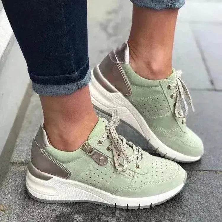 Baskets à lacets tendance, confortables à semelle épaisse pour femmes