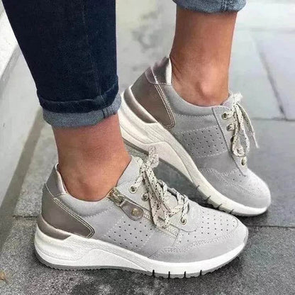 Baskets à lacets tendance, confortables à semelle épaisse pour femmes