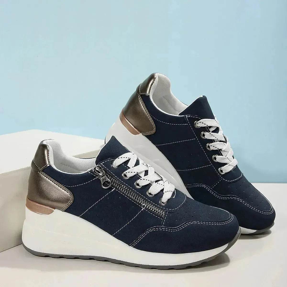 Baskets à lacets tendance, confortables à semelle épaisse pour femmes
