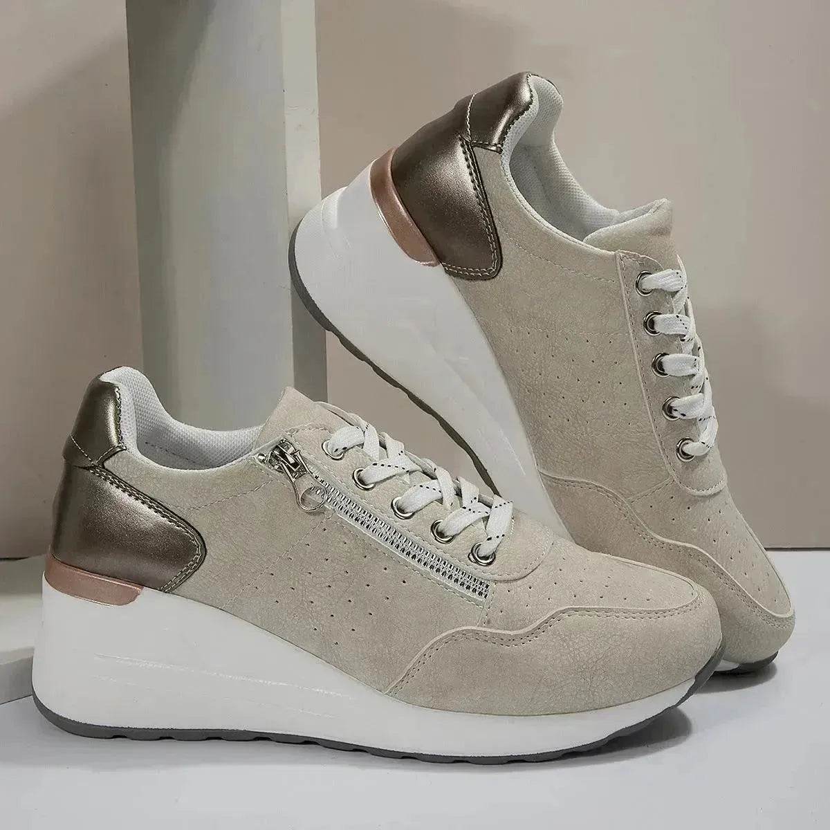 Baskets à lacets tendance, confortables à semelle épaisse pour femmes