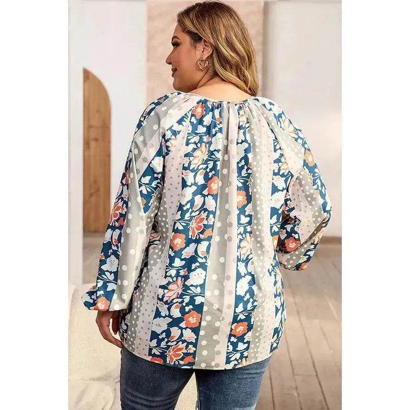 Fashion Loose Printed Long-sleeved Top Women