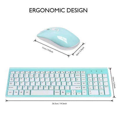 fashion wireless keyboard mouse set 2.4G thin   desktop laptop accessories