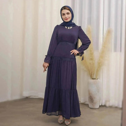 Fashionable and Exquisite Abaya maxi Dress for Exquisite Arab Dubai Turkey Middle Eastern Women.