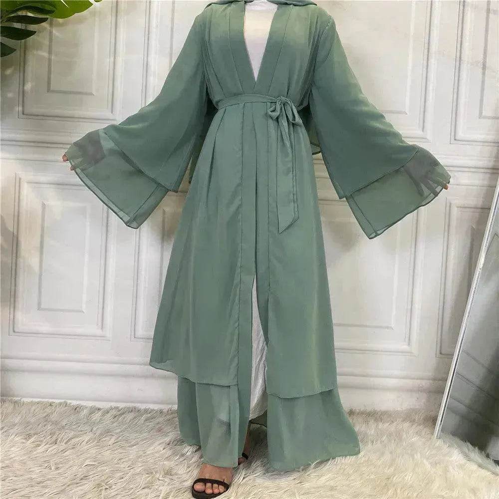 Fashionable Arab  Cardigan Chiffon Robe