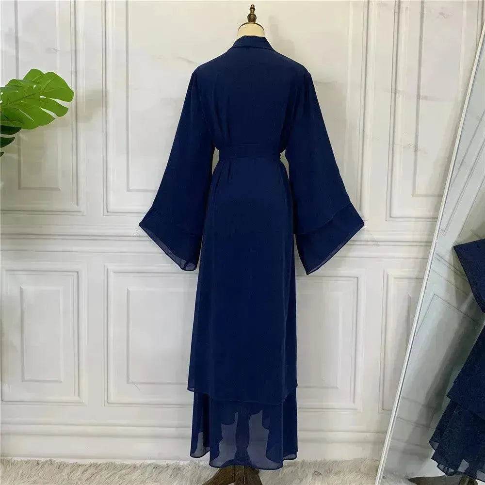 Fashionable Arab  Cardigan Chiffon Robe