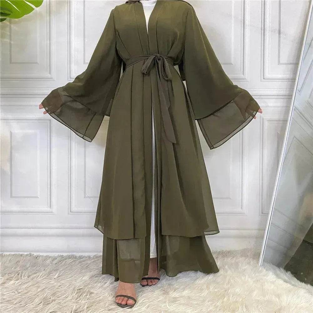 Fashionable Arab  Cardigan Chiffon Robe