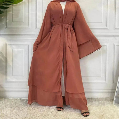 Fashionable Arab  Cardigan Chiffon Robe