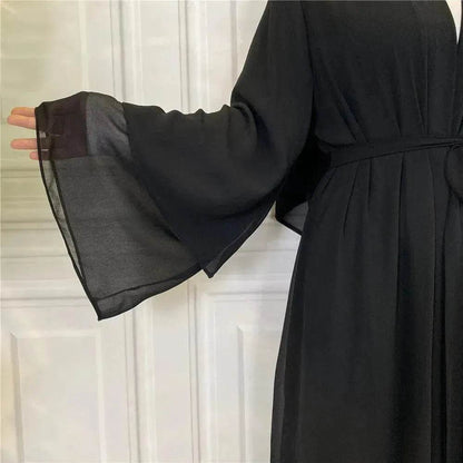 Fashionable Arab  Cardigan Chiffon Robe