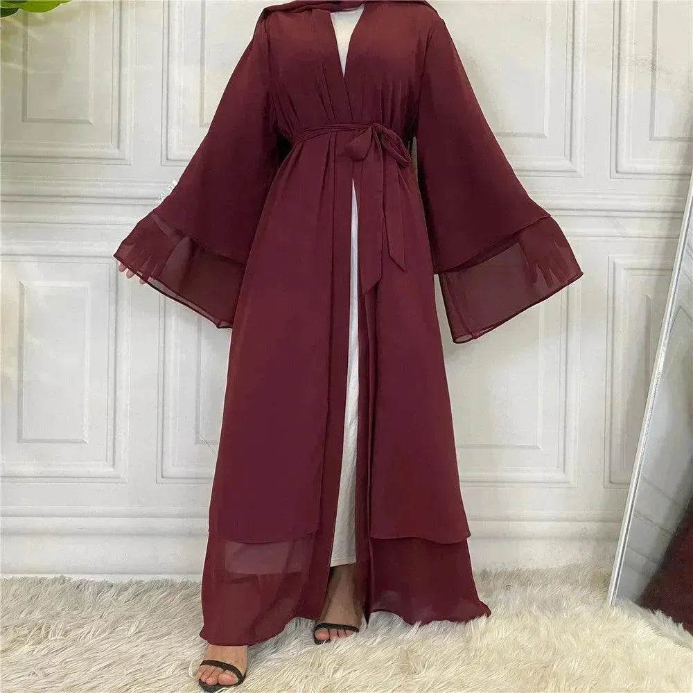 Fashionable Arab  Cardigan Chiffon Robe