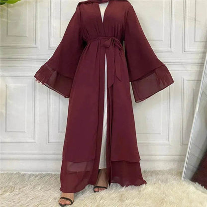 Fashionable Arab  Cardigan Chiffon Robe