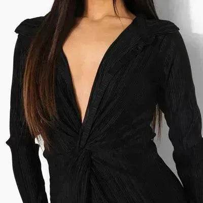 Fashionable Charming New L-neck Twisted Charming Tight-fitting Dress