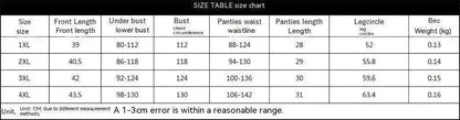 Ensemble de Lingerie Grande Taille en Dentelle pour Femmes – Bodys Sexy Deux Pièces (1XL–4XL)