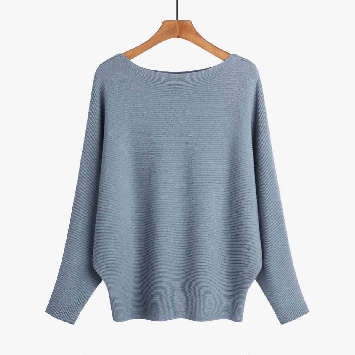Women’s Halter Neck Batwing Knit Pullover Top – Stretchy Relaxed-Fit Casual Sweater