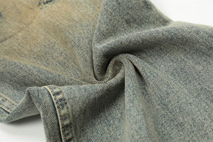 Pantalon en jean pour homme à effet usé, délavage industriel
