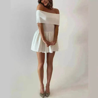 Robe patineuse mini asymétrique pour femmes, style européen et américain, pour les vacances à la plage, les soirées cocktail