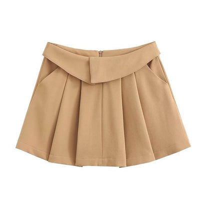 European And American Style College Style High Waist Mini Pleated Skirt