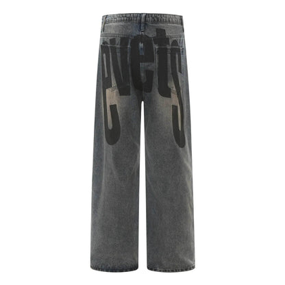 High Street American Washed Distressed Baggy Denim Baggy Jeans Pant Pant unisex