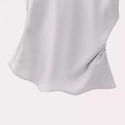 Women's Silk Satin Top Bow Tie Midi Dress