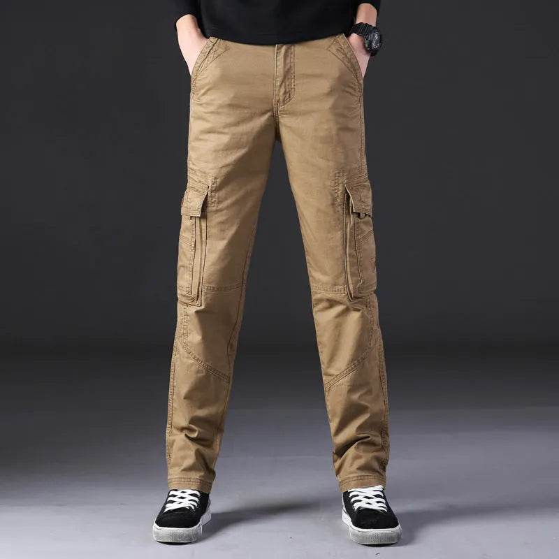 Overalls Men's Outdoor Casual Trousers Pure Cotton Straight Loose Multi-pocket Cargo Pant