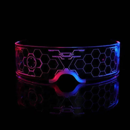 Trendy Unisex 3D Luminous LED Light up Glasses for cosplay Rave Festivals Bars Clubs Parties  Futuristic Light up Eyeglass
