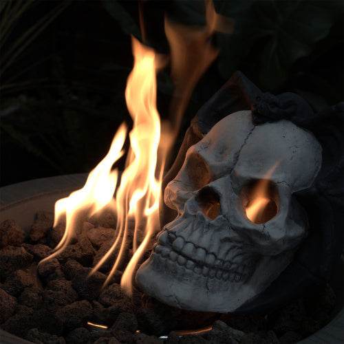 Halloween Décor - Fire Pit Demon Skull Gas Log For Ventless  Vent Free, Electric, Outdoor Fireplace And Fire Pit,