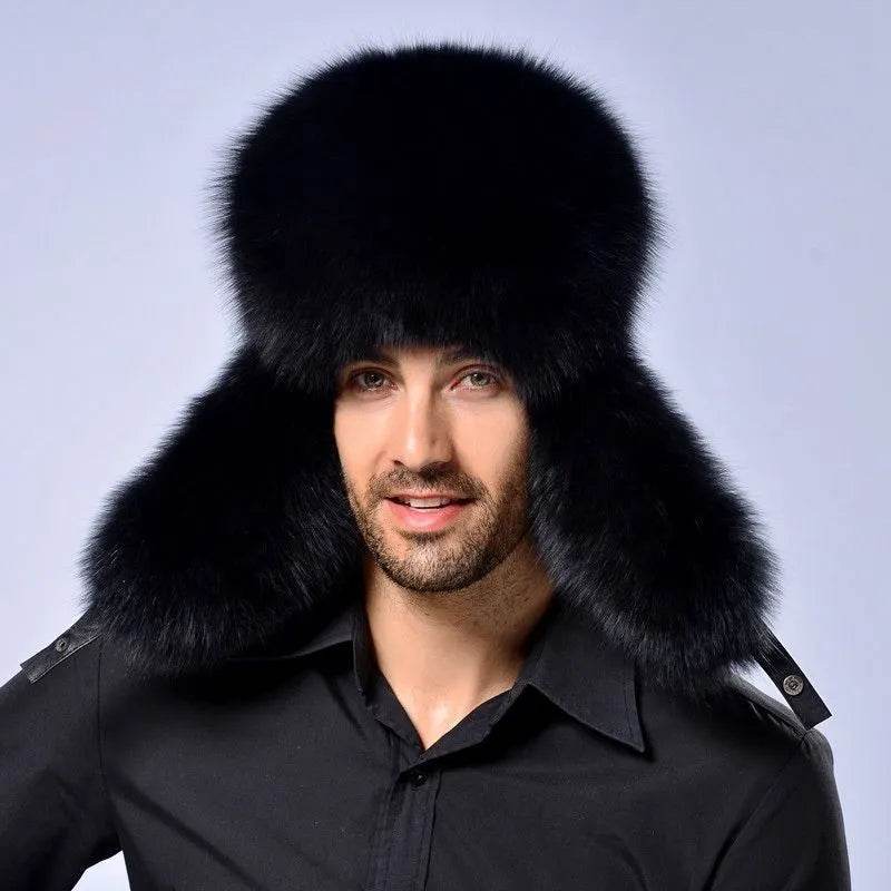 Bonnet cache-oreilles – Chapeau d'hiver chaud en cuir artificiel coupe-vent