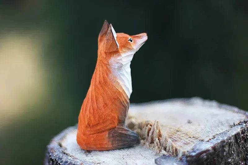 Creative Decorative Hand carved wooden Cat Trinkets Ornaments