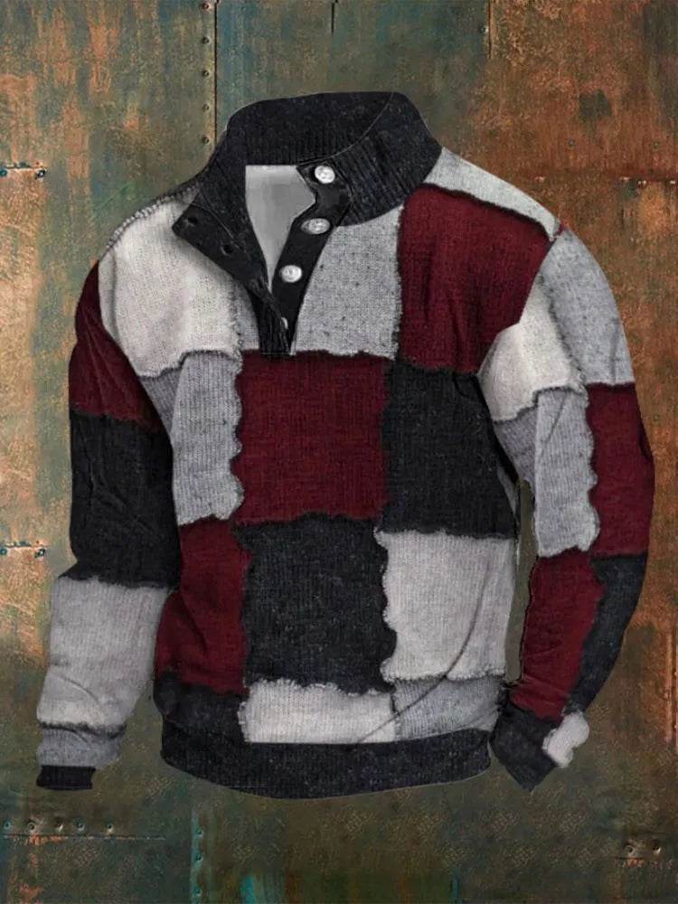 Half Button Up Sweater – Loose Fit Polyester Pullover for All Sizes