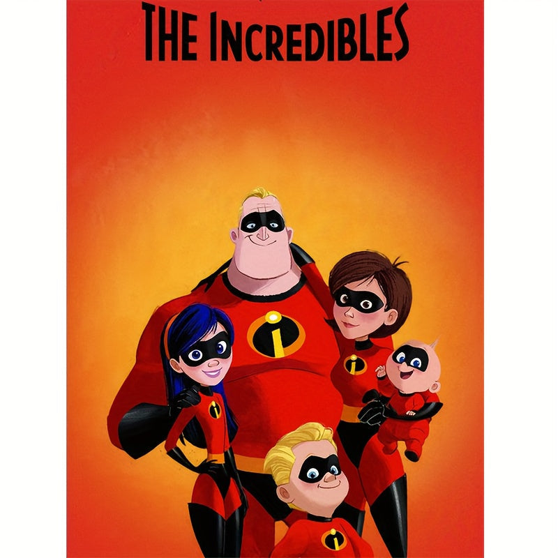 "Gleaming Artistry" Disney The Incredibles 5D Diy Diamond Painting Kit - Round Rhinestone Cartoon Anime Mosaic Art Craft For Home Decor, 11.81X15.75 Inch Canvas