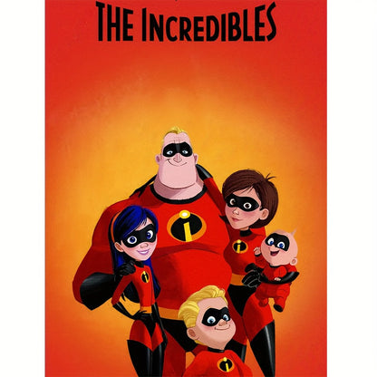 "Gleaming Artistry" Disney The Incredibles 5D Diy Diamond Painting Kit - Round Rhinestone Cartoon Anime Mosaic Art Craft For Home Decor, 11.81X15.75 Inch Canvas