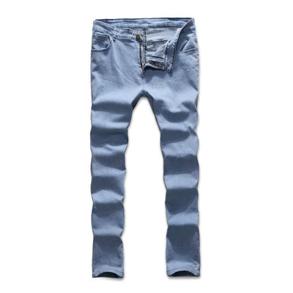 Fashion Trend Men Blue Denim Trousers Jeans