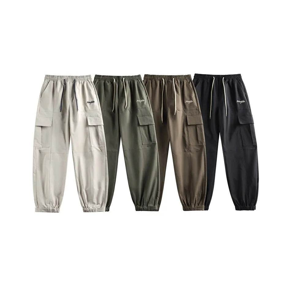 Combinaison Salopette Cargo Homme Coupe Droite Décontractée Large Printemps Automne Rétro avec Poches