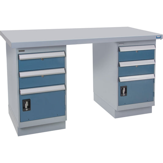 Établi préconfiguré, 60" L x 24" P x 34" H, capacité de 2500 lb