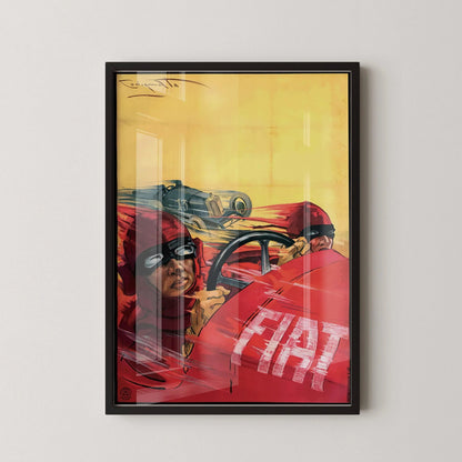 Fiat Racing Poster (1923): Vintage Italian Motorsport Art Print