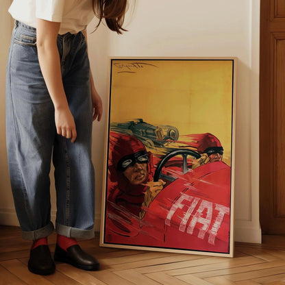 Fiat Racing Poster (1923): Vintage Italian Motorsport Art Print