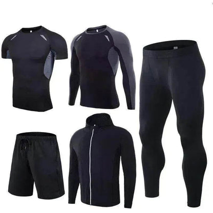 Men's Workout set Five-piece fitness wear