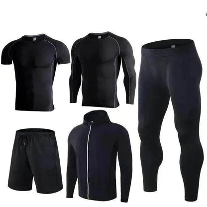 Men's Workout set Five-piece fitness wear
