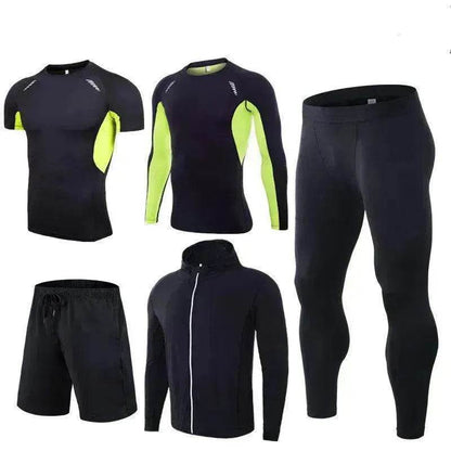 Men's Workout set Five-piece fitness wear